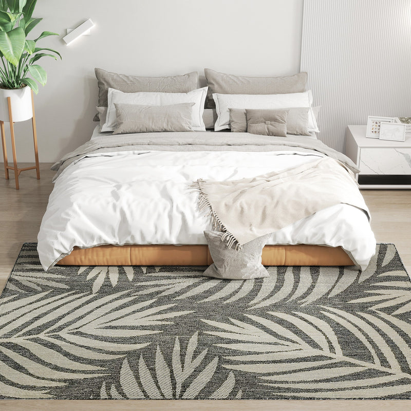 Machine Washable Indoor Outdoor Rug for Kitchen Patio or Garden 230 x 160 cm, Grey