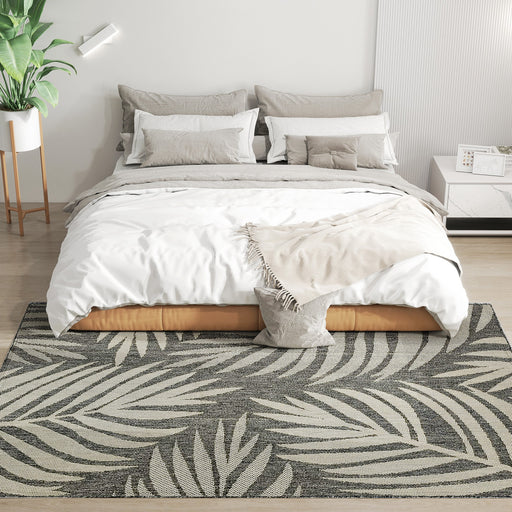 Machine Washable Indoor Outdoor Rug for Kitchen Patio or Garden 230 x 160 cm, Grey