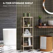 Four Tier Bamboo Bathroom Storage Shelf Natural Finish by HOMCOM