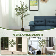 5ft Artificial Olive Tree with 720 Leaves and 32 Fruits in Pot for Home and Office by HOMCOM