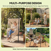 Hammock Chair Stand for Indoor or Outdoor Relaxation with Adjustable Height Black AOSOM