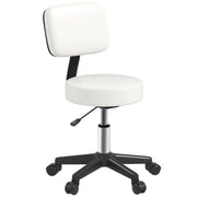Swivel Salon Chair with Adjustable Height and Cushioned Seat for Hairdressers, White
