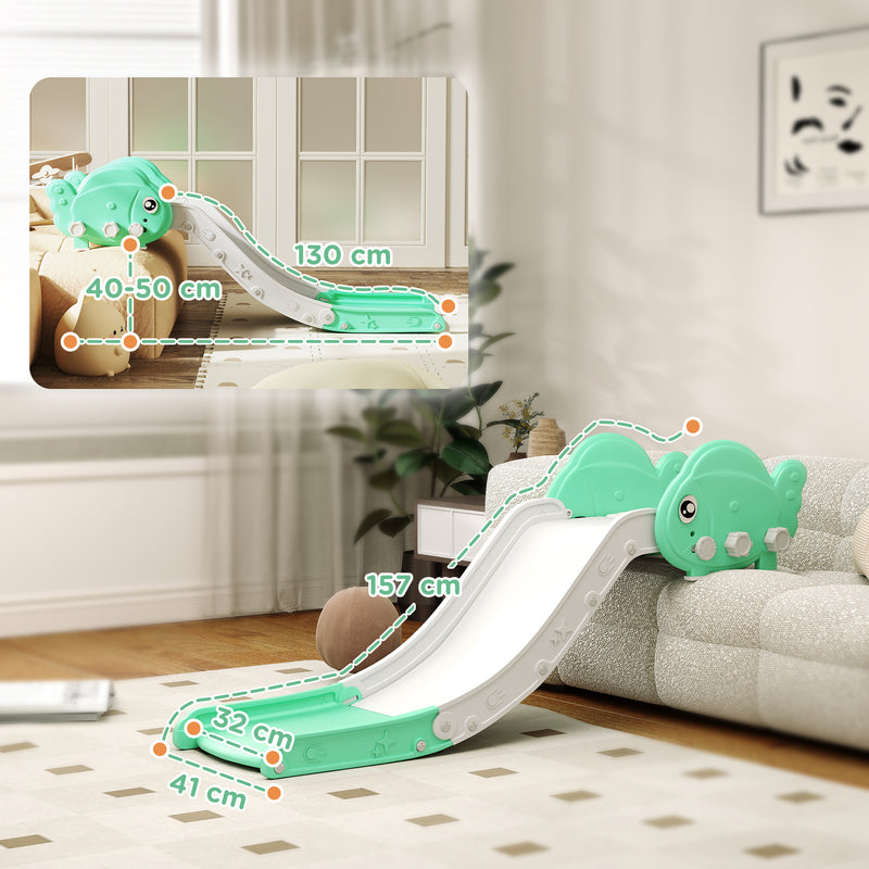 Kids Sofa Slide 130cm HDPE Toddler Slide for Sofa Bed Stairs Easy to Assemble Green by AIYAPLAY AOSOM