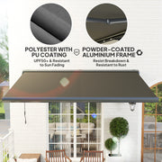 Dark Grey 4 x 3m Electric Retractable Awning with Remote Control and UPF50+ Canopy by Outsunny