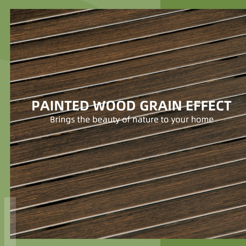 Brown 66cm Galvanised Steel Round Garden Table for Patio and Outdoor Use by Outsunny