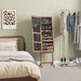 Lockable Jewellery Cabinet with LED Light and Full Length Mirror Rustic Brown by HOMCOM