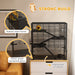 4 Tier Hamster Cage with Deep Glass Base Hut Wheel Food Dish and Water Bottle by PawHut