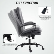 Grey Fabric Swivel Office Chair With Double Padded Seat For All Day Comfort