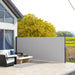 Light Grey 400 x 160cm Retractable Side Awning Privacy Screen for Garden or Patio by Outsunny