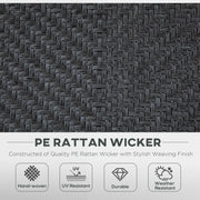 Set of 2 Grey Folding Garden Chairs with 7 Position Reclining Backs for Outdoor Comfort