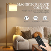 LED Floor Lamp with Remote Control for Living Room Ambient Light Gold Tone AOSOM