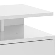 Set of Two White Floating Bedside Tables with High Gloss Finish by HOMCOM