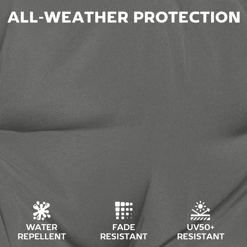 Outdoor Seat Cushions Set of 6 for Comfortable Garden Chairs Water-Repellent Dark Grey Outsunny