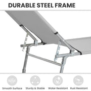 Folding Camping Bed with Adjustable Backrest for Outdoor Relaxation Grey Outsunny