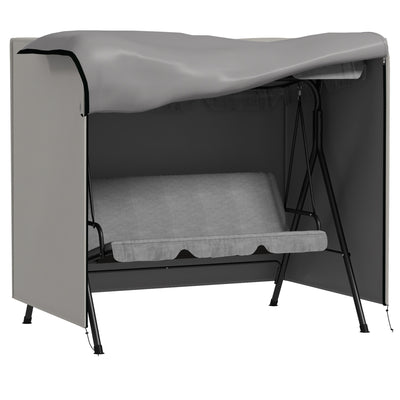 Light Grey Three Seater Swing Chair Protective Cover 152 x 177cm by Outsunny