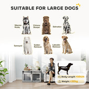 Large Dog Crate Furniture with Removable Cushion and Wide Top Surface for Storage Grey