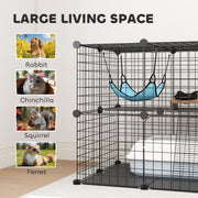Modular Indoor Cat Enclosure with Climbing Ladder and Hammock for Secure Play Black AOSOM