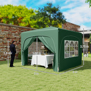 Dark Green 3x3 Pop Up Gazebo Shelter With Sides UPF50+ by Outsunny