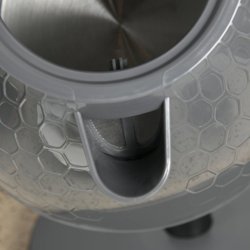 Fast Boil Kettle and 4 Slice Toaster Set with 7 Browning Levels and Crumb Tray Grey