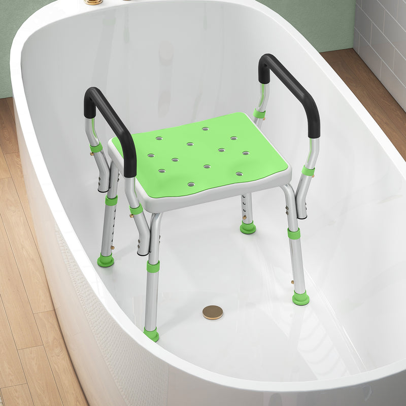 Adjustable Aluminium Bath Seat With Backrest For Elderly And Disabled Support Grey