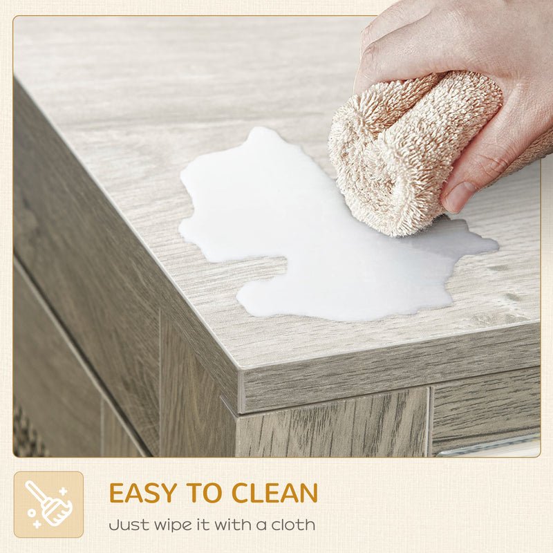 2 in 1 Dog Crate and Side Table with Cushion and Double Doors for Large Dogs Grey