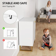 White 2 Door Sideboard Cabinet with Adjustable Shelves for Home Storage by HOMCOM