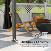 Dark Grey 3 x 3m Hard Top Gazebo with Polycarbonate Roof and Steel Frame by Outsunny