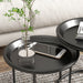 White Nesting Side Tables Set of 2 with Removable Tray Tops and Steel Frame