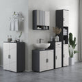 Slim Bathroom Storage Cabinet with Drawer and Adjustable Shelf for Small Spaces Grey AOSOM