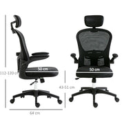 Black Ergonomic Office Chair With Mesh Back Lumbar Support And Adjustable Headrest