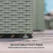 Light Grey 4 Seater Rattan Garden Furniture Set with Cushions and Coffee Table