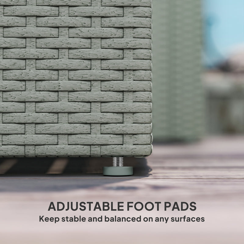 Light Grey 4 Seater Rattan Garden Furniture Set with Cushions and Coffee Table