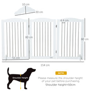 Foldable Freestanding Dog Gate with Support Feet for Doorways and Stairs White