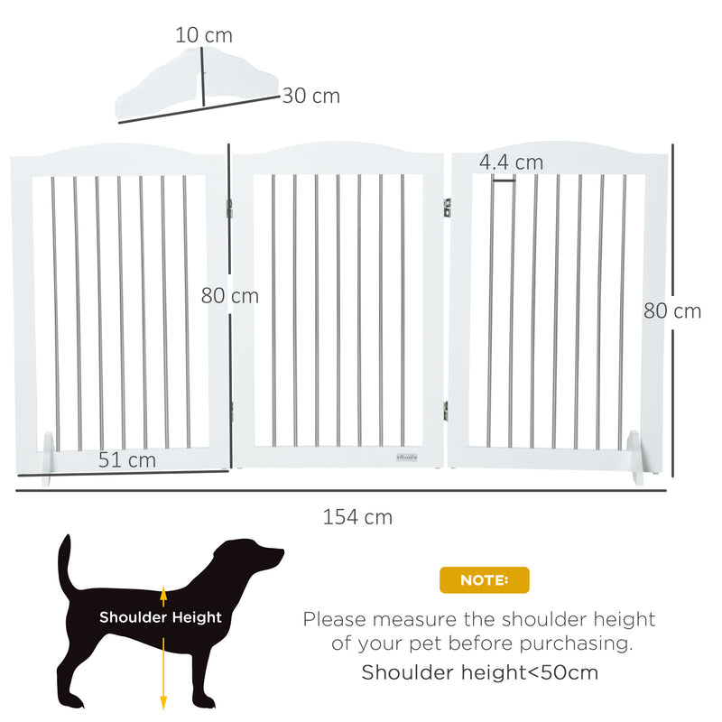 Foldable Freestanding Dog Gate with Support Feet for Doorways and Stairs White