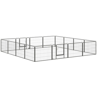 16 Panel Heavy Duty Puppy Playpen for Small Dogs Indoor and Outdoor Use Grey