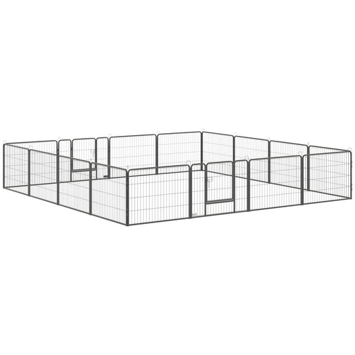 16 Panel Heavy Duty Puppy Playpen for Small Dogs Indoor and Outdoor Use Grey