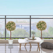 Set of 2 Artificial Murraya Plants 60cm Cream White for Indoor Outdoor Decor by HOMCOM