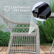 Grey 6 Seater Rattan Patio Dining Set with Cushions and WPC Table