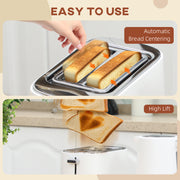 White 1.7L Fast Boil Cordless Kettle and 2 Slice Toaster Set With 6 Browning Levels by HOMCOM