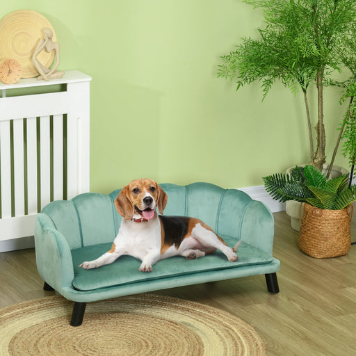 Raised Dog Sofa Bed for Medium and Large Dogs with Cushion Support for Comfort Green