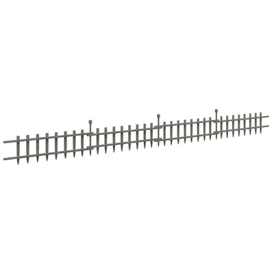 Grey Wooden Garden Edging Fence Set of 4 Decorative Panels for Landscaping Borders