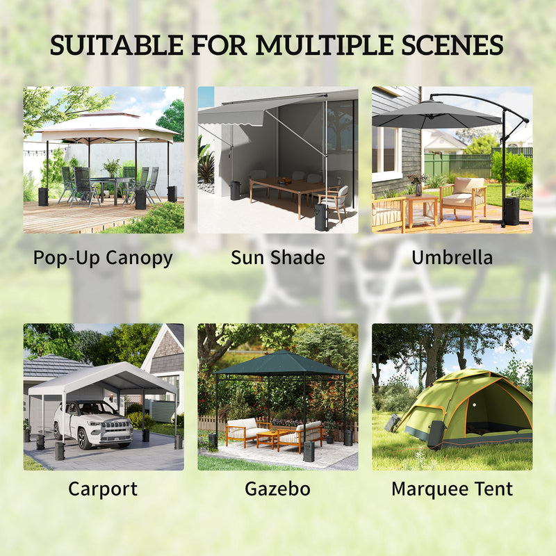 Gazebo Weight Bags Set of 4 for Secure Outdoor Shelters Waterproof Black AOSOM