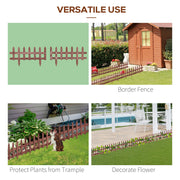 Set of 12 Wooden Garden Fence Panels 60cm Decorative Border for Lawns and Paths