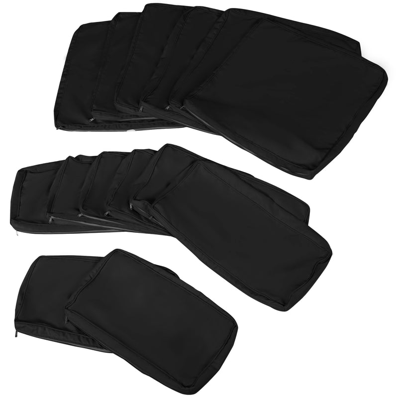 Black Rattan Sofa Cushion Cover for Outdoor Garden Furniture Weather Resistant Polyester