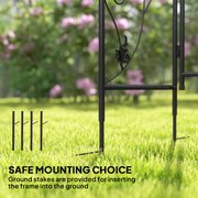 Garden Arch Trellis with Double Gate for Climbing Plants and Privacy Black Outsunny
