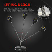 Adjustable Height Punching Bag with Stand for Teens in Gold and Black by Outsunny AOSOM