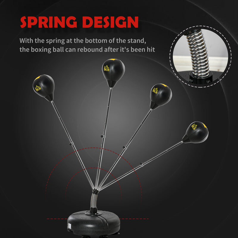 Adjustable Height Punching Bag with Stand for Teens in Gold and Black by Outsunny AOSOM