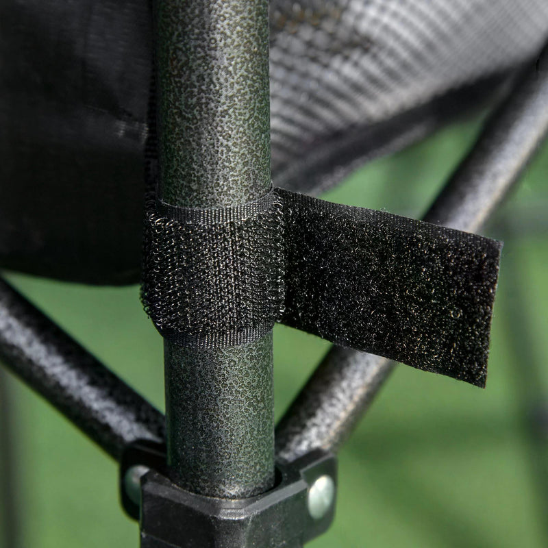 Folding Garden Table with Mesh Storage Basket for Outdoor Dining and Picnics Black