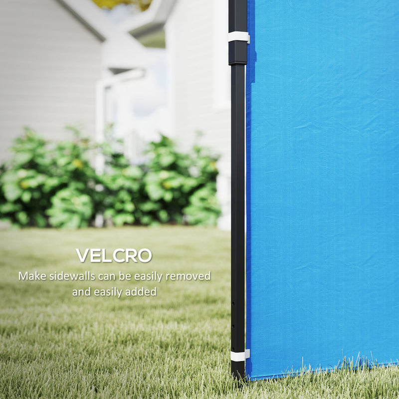 Set of Two Blue 3 x 3m Gazebo Frame Replacement Walls by Outsunny