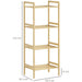 Four Tier Bamboo Adjustable Shelf Storage Unit for Home and Office by HOMCOM